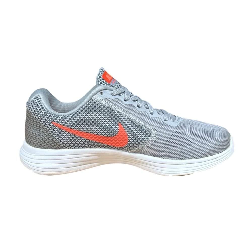 Nike Revolution 3 #819303-002 Gray Orange Women's Running Shoes Sneakers Size 8